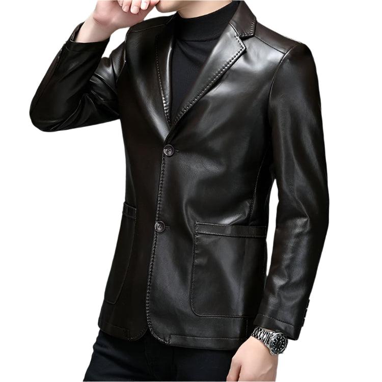 Men's Classic Real Sheepskin Leather Jacket – Business Casual Slim Fit - JVMCL