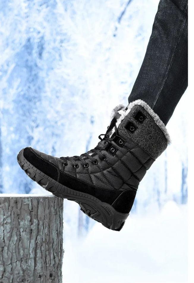 Super Warm Men Hiking Waterproof Leather Winter Snow Boots Sneakers - JVMCL