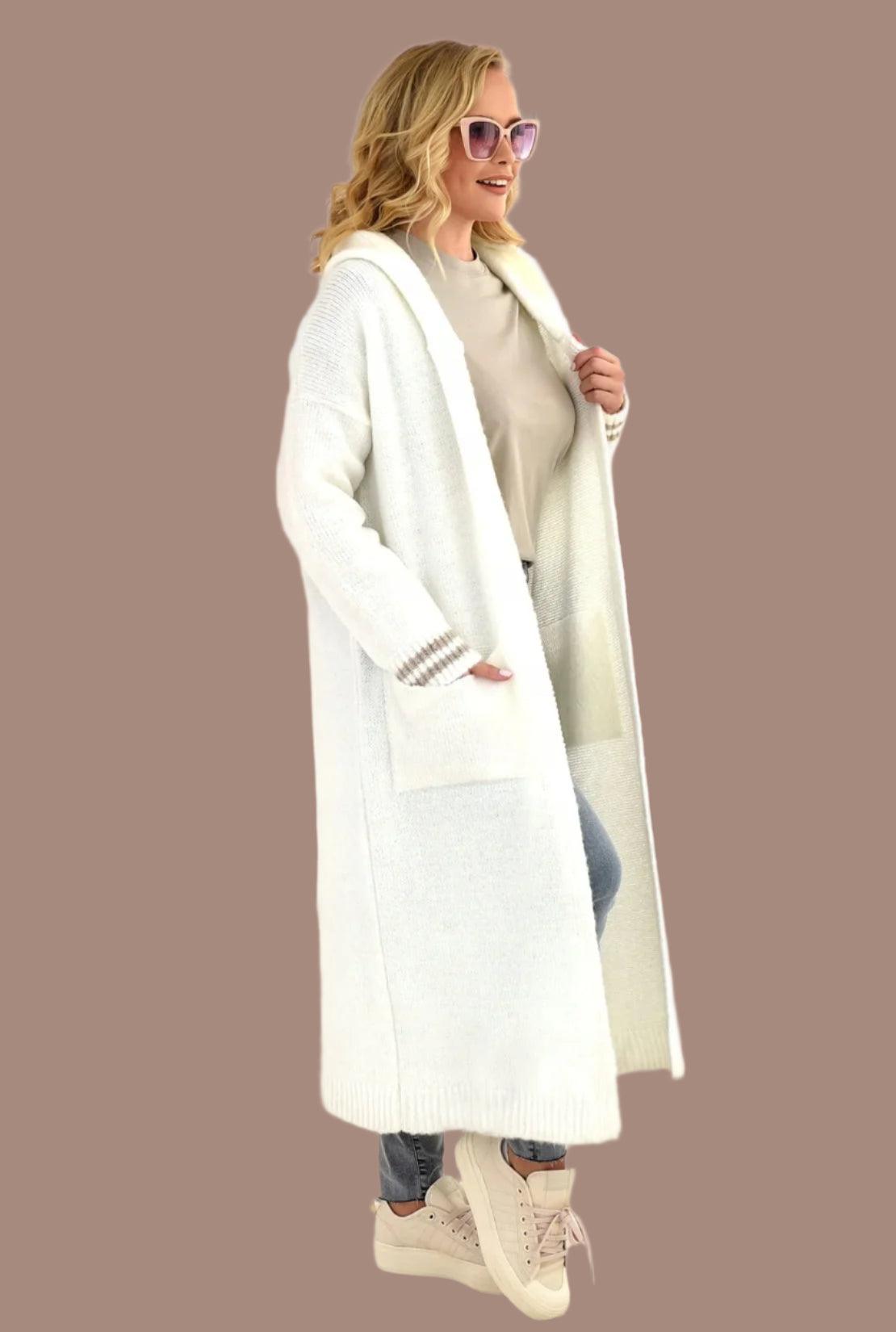 Maxi Soft Loose Long Knitted Hooded Cardigan Sweater Coat for Women - JVMCL