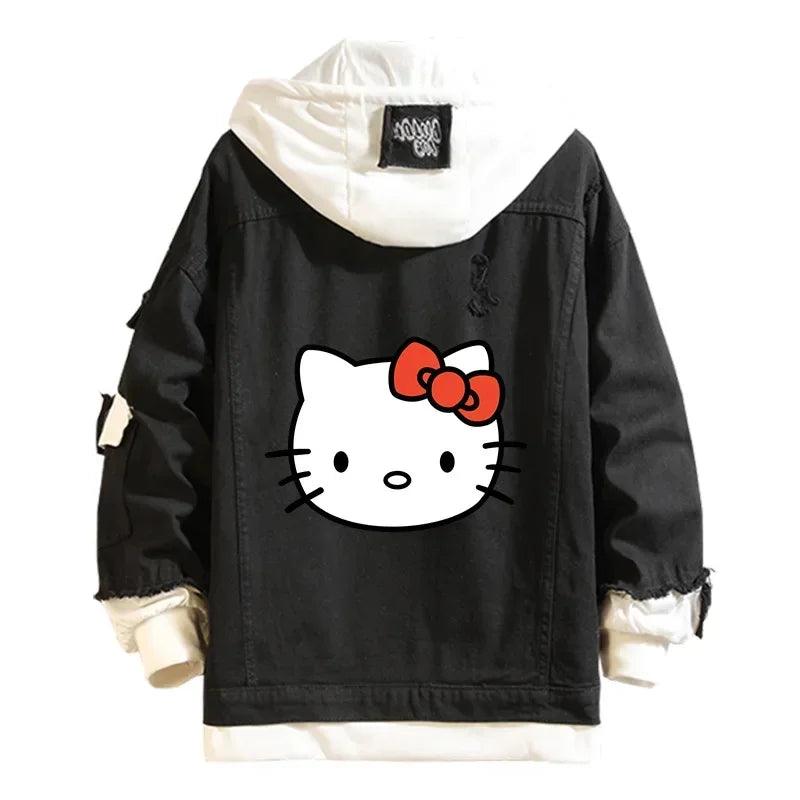 A Hello Kitty High-Quality Anime collectible Denim Bomber Jacket - JVMCL