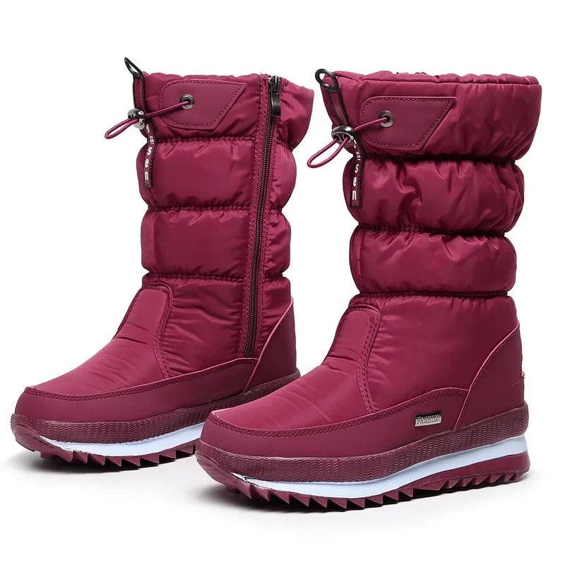 Fashion Platform Winter Thick Plush Waterproof Non-slip Boots Women Winter Shoes - JVMCL