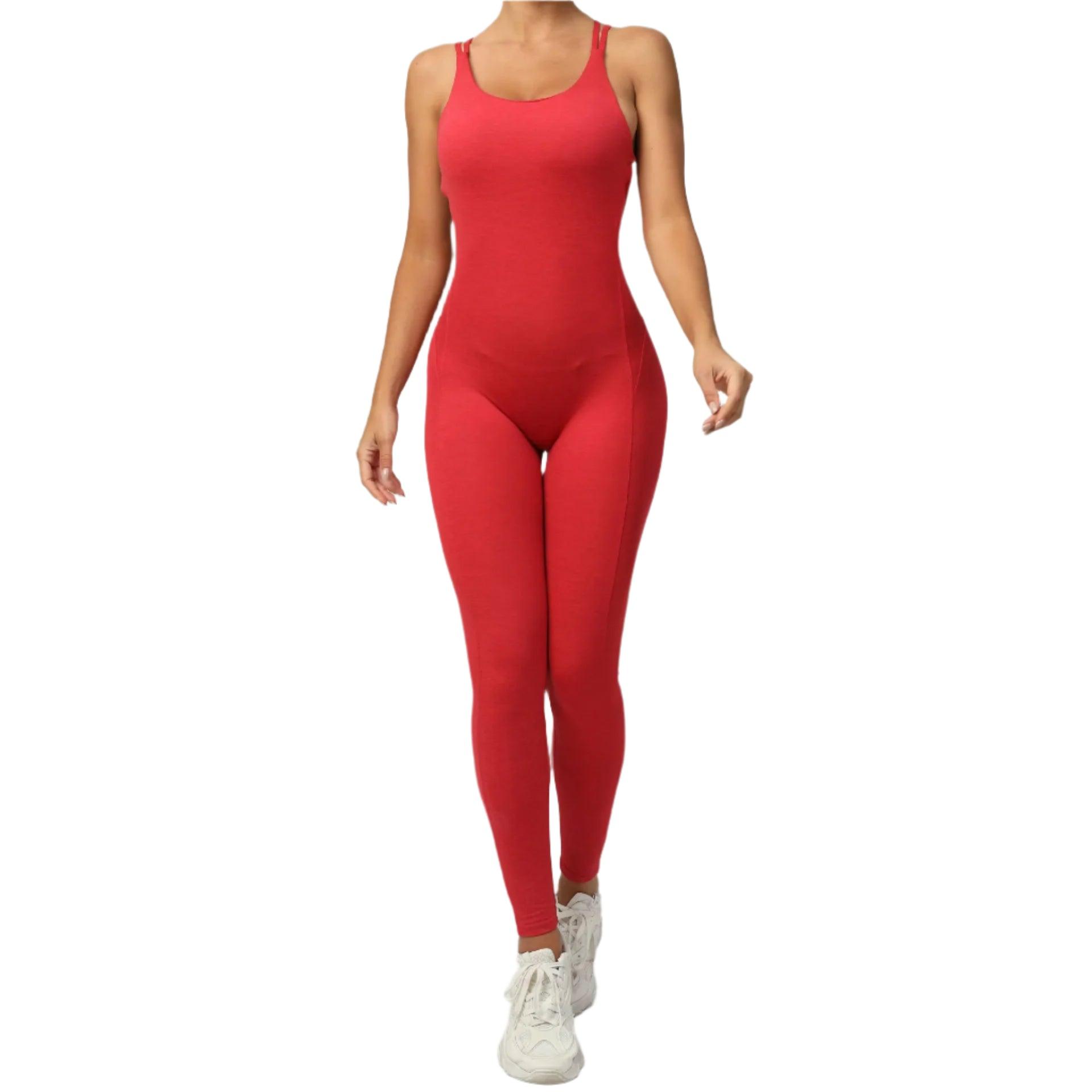 Sexy Backless Bodycon Scrunch Jumpsuit –Push-Up Dance Fitness Overalls for Women - JVMCL