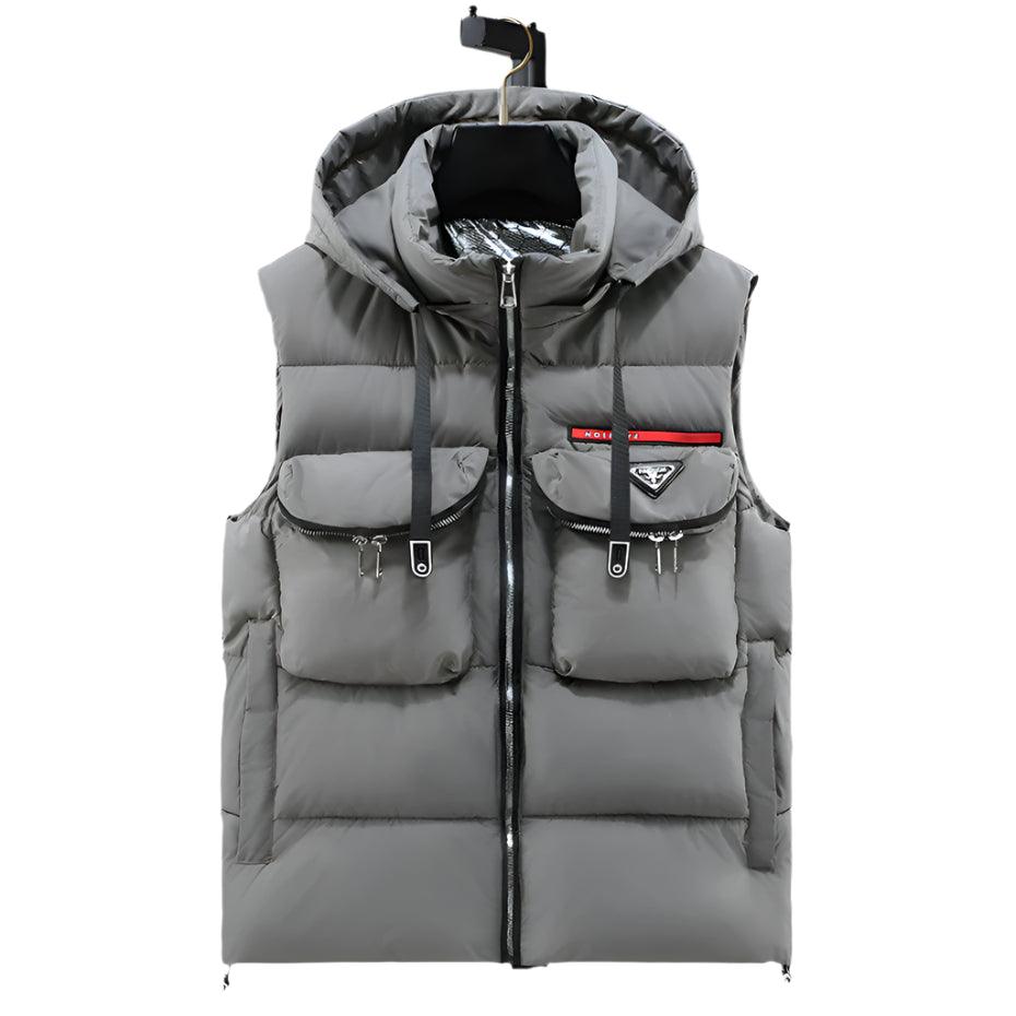 Men Winter Padded Hooded Loose Casual Thicken Warm Waistcoat Vests Jacket - JVMCL