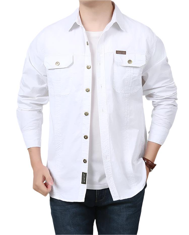 Lightweight & Breathable Men’s Plus Size Long Sleeve Tactical Outdoor Shirt - JVMCL