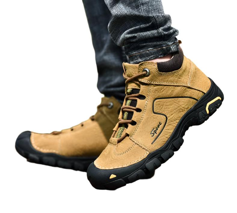 Golden Sapling Outdoor Boots Genuine Leather Men's Shoes Winter Tactical Shoe Platform Men Work Boot Mountain Trekking Chaussure - JVMCL