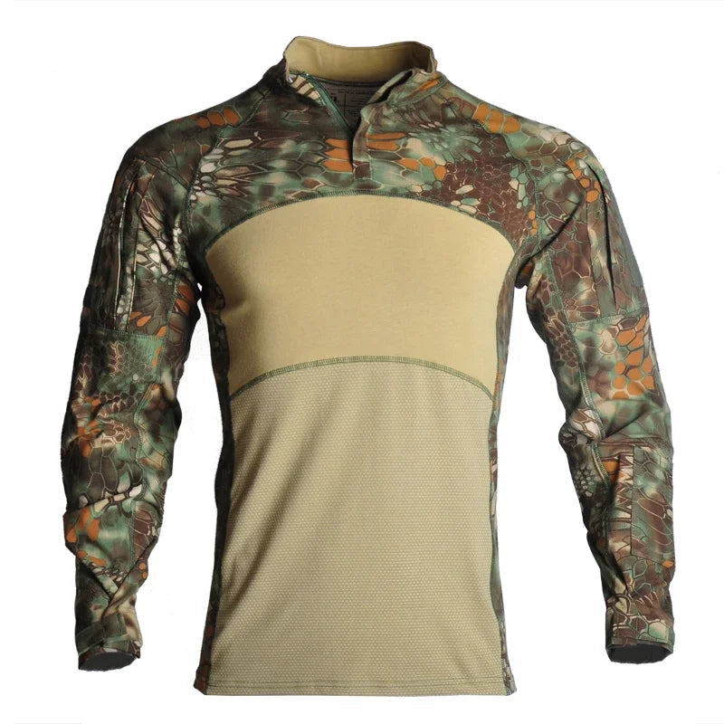 Men’s Cotton Tactical Combat Shirt – Long Sleeve Military Hiking & Climbing Gear