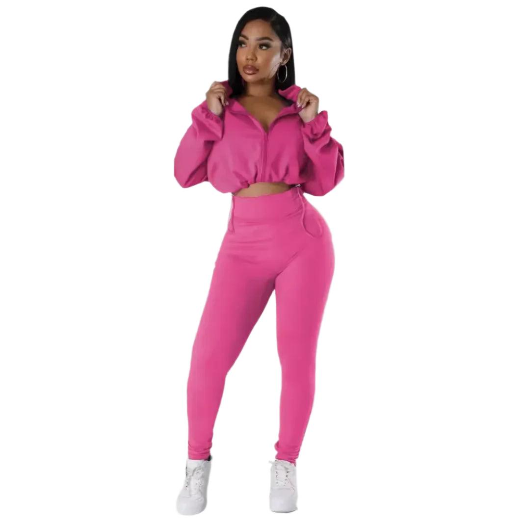 Women’s High Street Activewear – Full Sleeve Sweatshirt + Pencil Pants Two-Piece Set - JVMCL