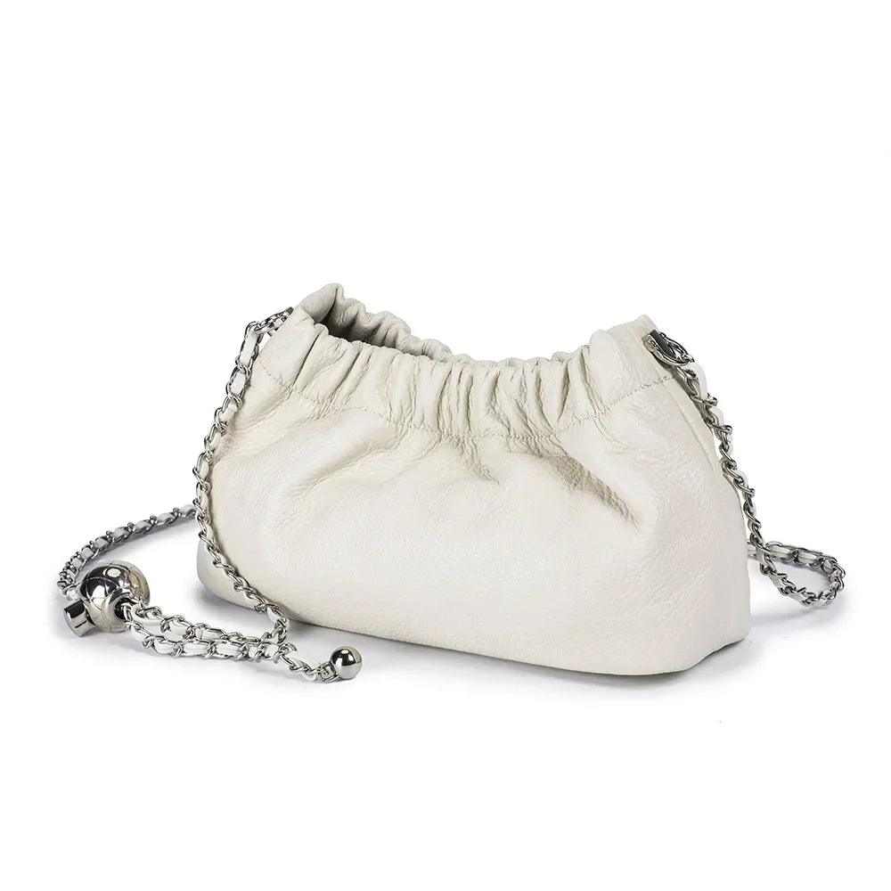 Soft Genuine Leather Cloud Clutch – Dumpling-Style Crossbody & Underarm Bag - JVMCL