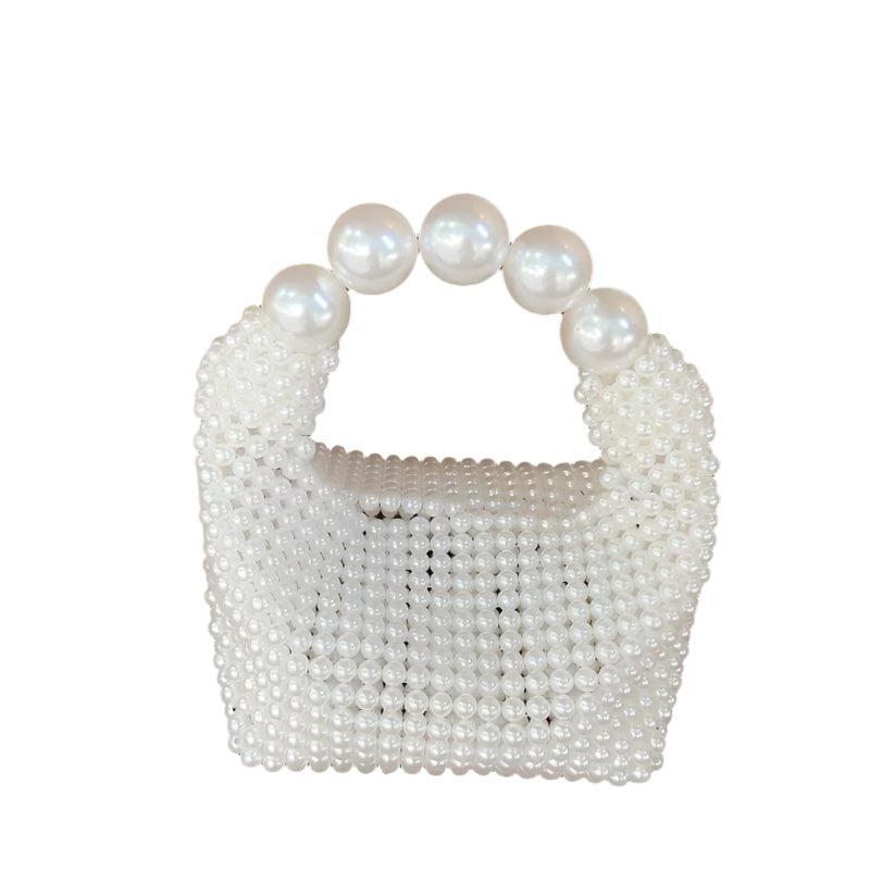 Elegant Women's Beaded Woven Pearl Tote Bag–Evening Parties & Holidays Handbag - JVMCL