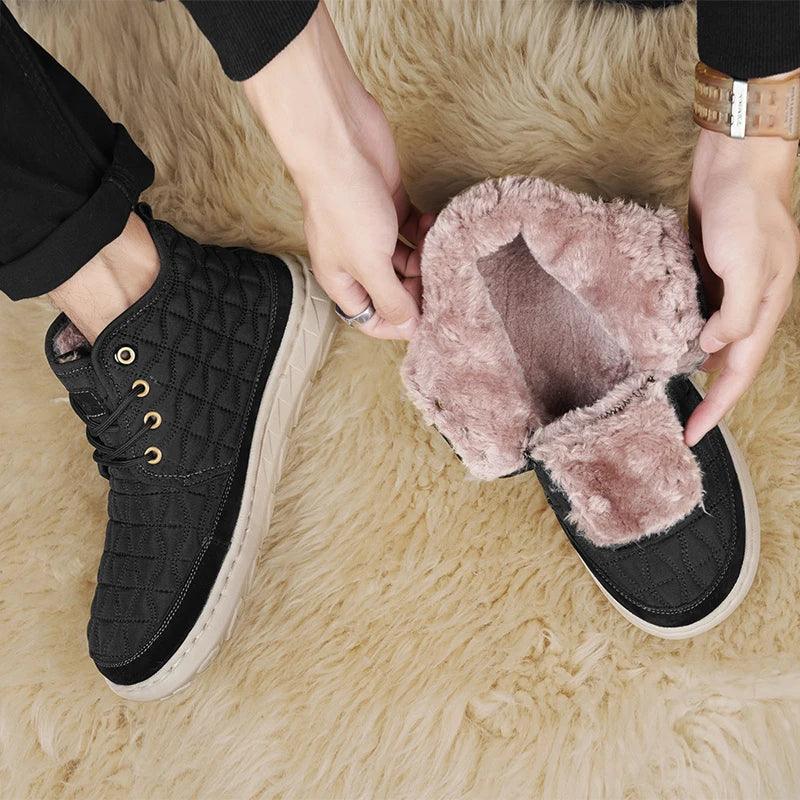 Comfortable Stylish Winter Warm Men’s Boots – Waterproof Non-Slip Plush Sneakers - JVMCL