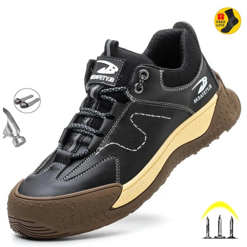 6KV Insulated Composite Toe Work Shoes – Indestructible Anti-Smash Leather Safety Boots - JVMCL