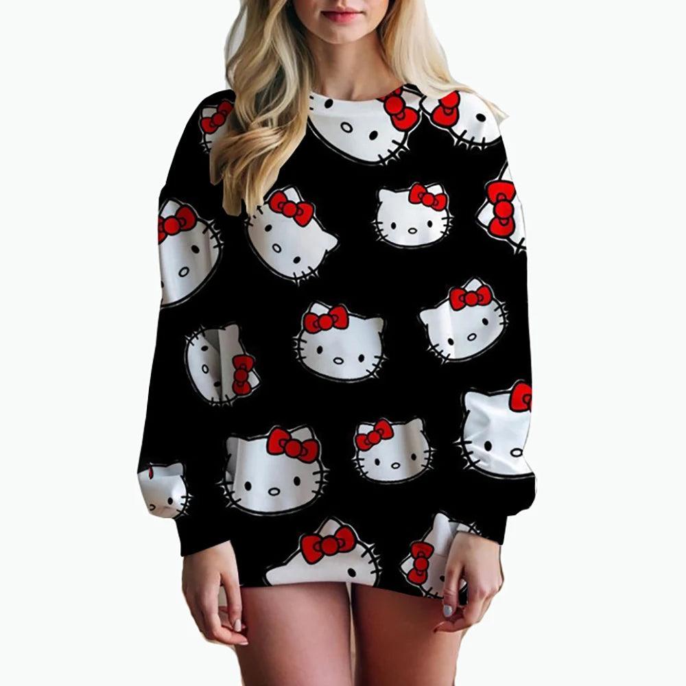 Cute & Trendy Hello Kitty 3D Print Sweatshirt – Youthful Casual Wear - JVMCL