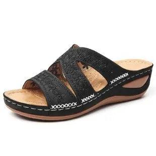 Stylish and Comfortable Plus Size Women's Gladiator Slip-On Platform Wedge Sandals - JVMCL