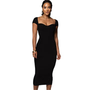 Knitted Prom Evening Party Fashion Sensual Sexy Crochet Knit Midi Dress - JVMCL