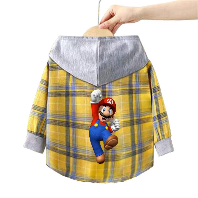 Kitty-Inspired Cute & Casual Hello Hooded Plaid Kids Shirt Outfit (1-12 Years) - JVMCL