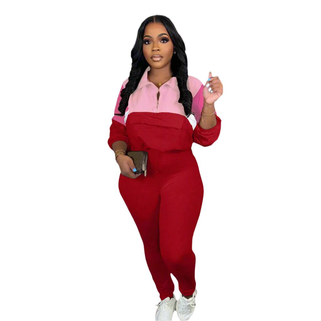 Women's Cropped Jacket and Pant Set – Sexy, Elegant Sportswear Tracksuit - JVMCL