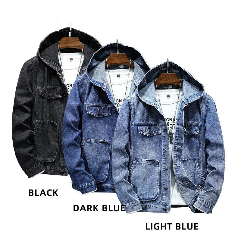 Men's Casual Denim Hooded Jacket – A Versatile Streetwear Classic - JVMCL