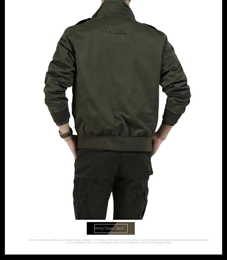 Stylish Men's Tactical Stand Collar Bomber Jackets For Spring Autumn Hunting Fishing - JVMCL