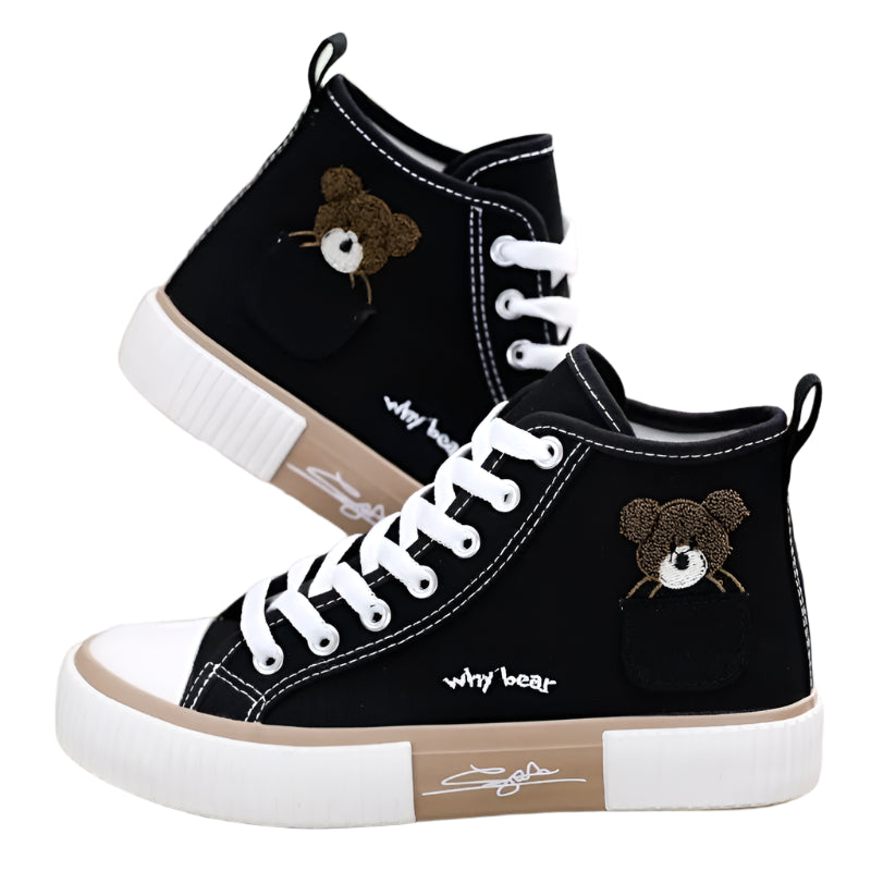 Cute High-Top Canvas Sneakers – Breathable & Stylish Print Vulcanized Shoes - JVMCL