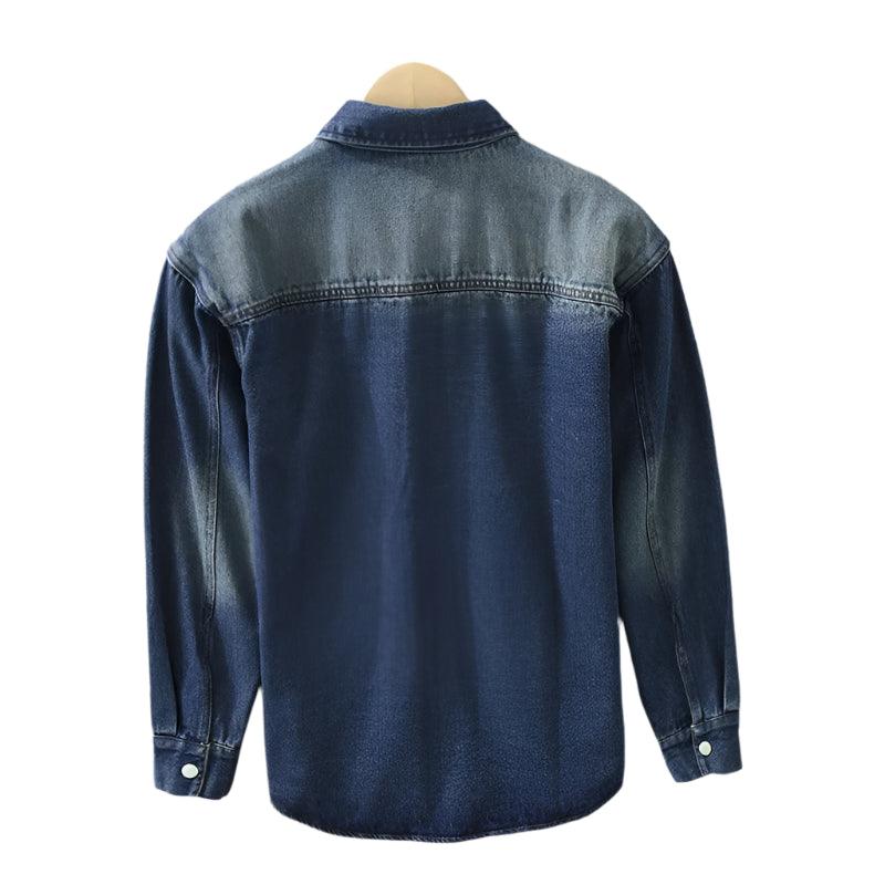 Cotton Men's Casual Denim Coat: Spring Fashion High-Quality Long Sleeve Shirt - JVMCL