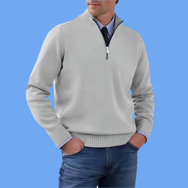 Men’s Autumn Half-Zip Breathable Knitted Turtleneck Pullover Sweater Jacket - JVMCL