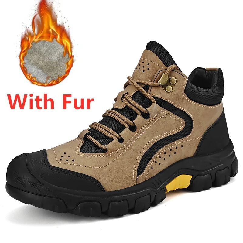 Warm Plush Fur Winter Men's Leather Boots – Casual Snow Boots - JVMCL