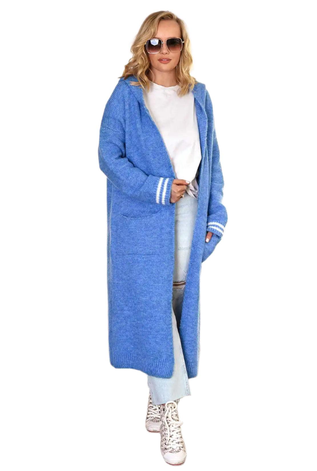 Maxi Soft Loose Long Knitted Hooded Cardigan Sweater Coat for Women - JVMCL