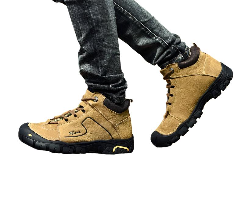 Golden Sapling Outdoor Boots Genuine Leather Men's Shoes Winter Tactical Shoe Platform Men Work Boot Mountain Trekking Chaussure - JVMCL