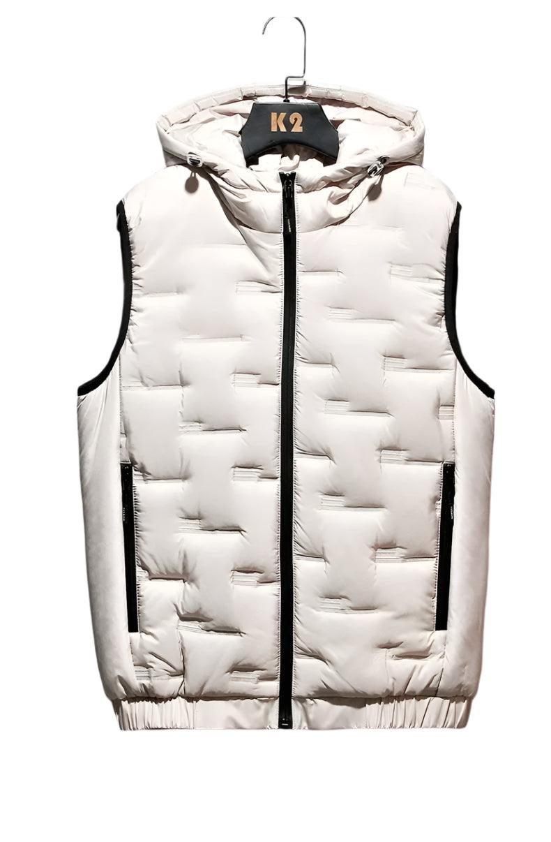 Pleated Solid Padded Vest Windproof Warm Sleeveless Jacket Casual Waistcoat - JVMCL