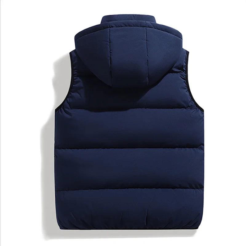 Warm and Stylish Men's Autumn and Winter Thick Hooded Vest with Detachable Hat - JVMCL