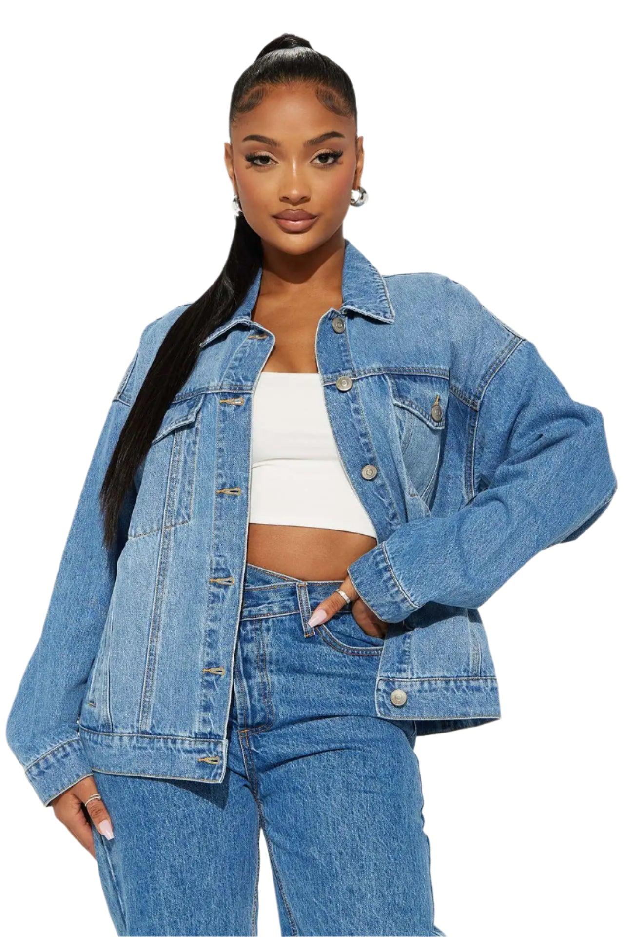 Fashionable Single Breasted Turn-Down Collar Casual Denim Jacket Coat - JVMCL