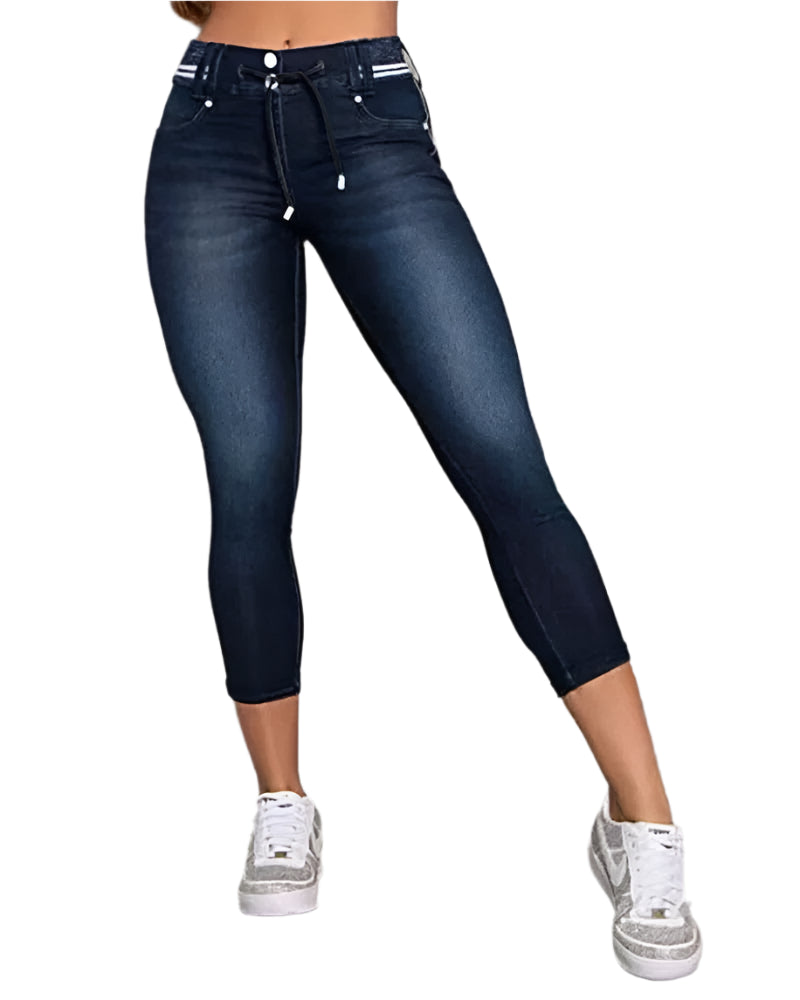 High Waist  Casual Stretch Pocket Skinny Jeans Denim for Women