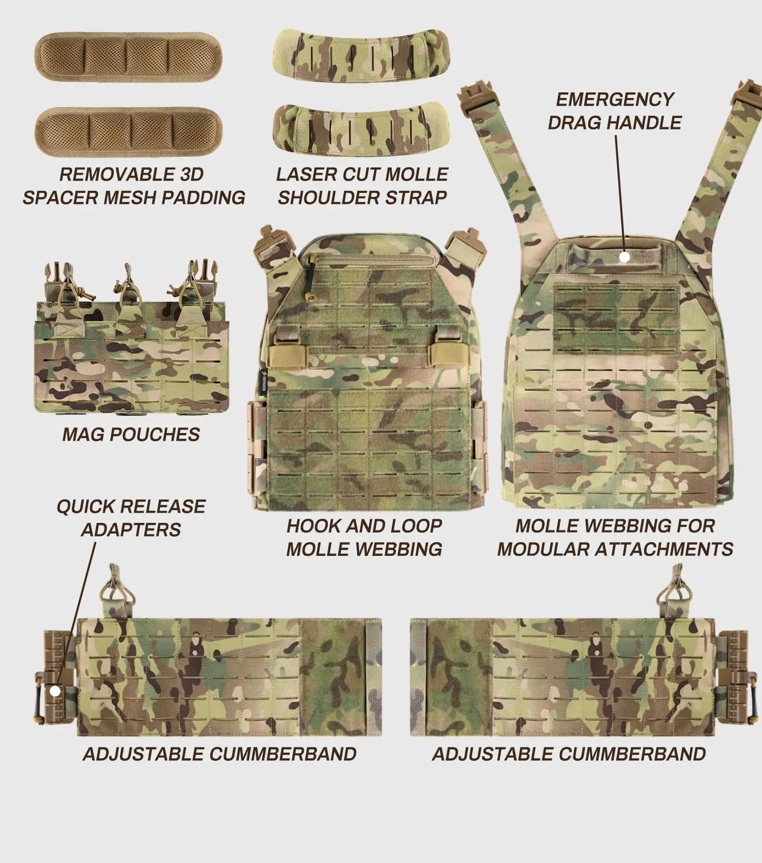 Outdoor Hunting & Airsoft Quick-Release Lightweight Tactical Vest - JVMCL