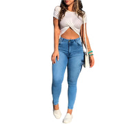 Women’s High Waist Distressed Cargo Jeans – Trendy Streetwear with a Slim Fit