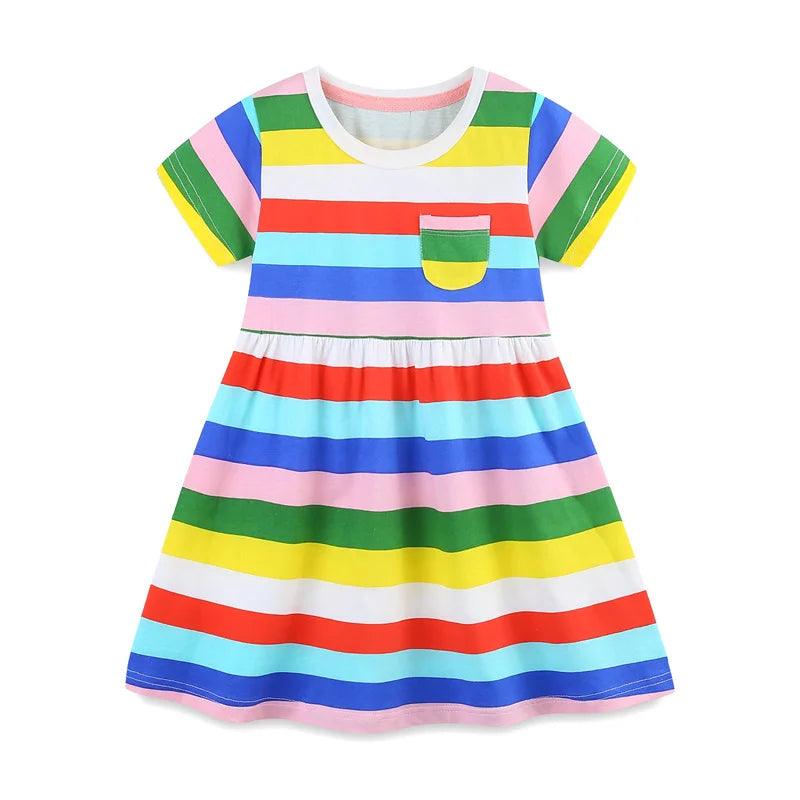 Elegant Striped Summer Party Dress – Toddler Girls' Stylish School Outfit - JVMCL