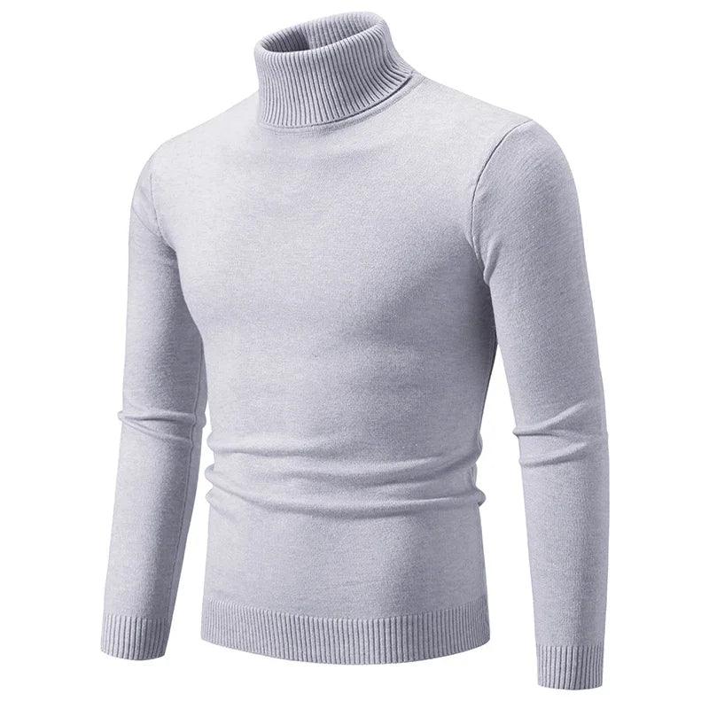 Men’s Soft Knitted High Neck Turtleneck Sweater – Warm & Versatile Pullover - JVMCL