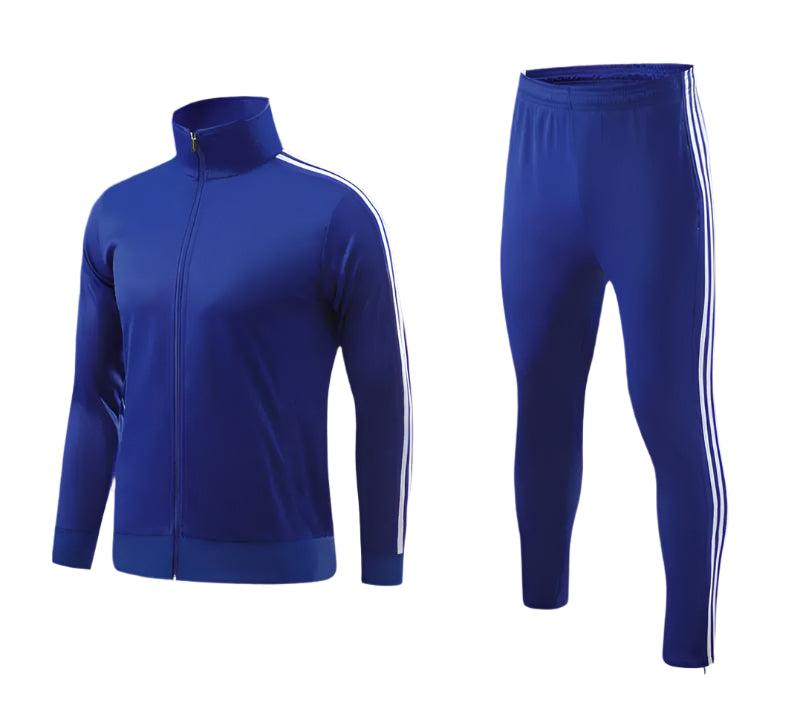 Top and Down Match Color Zip Up Jacket and Pants Uniform Classic Sportswear Set - JVMCL