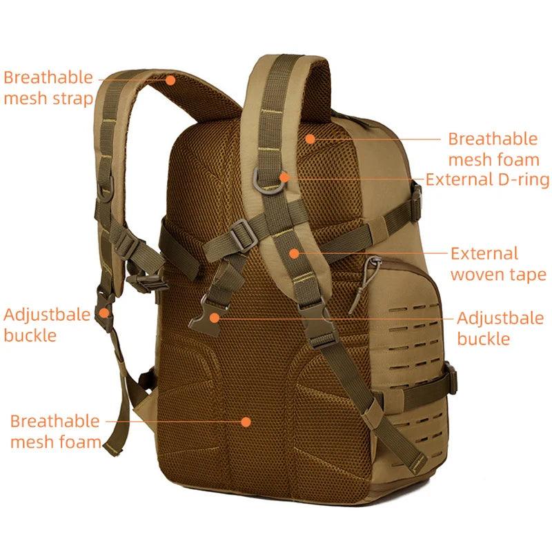 Mountain Climbing Multi-Function Tactical Backpack – Molle Camo Hiking Pack - JVMCL