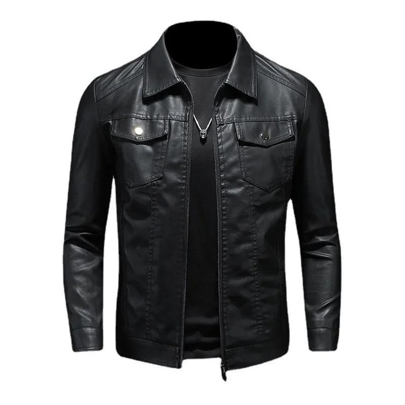 Comfort Ride : Durable Padded Velvet Lining Slim-Fit Leather Motorcycle Jacket - JVMCL