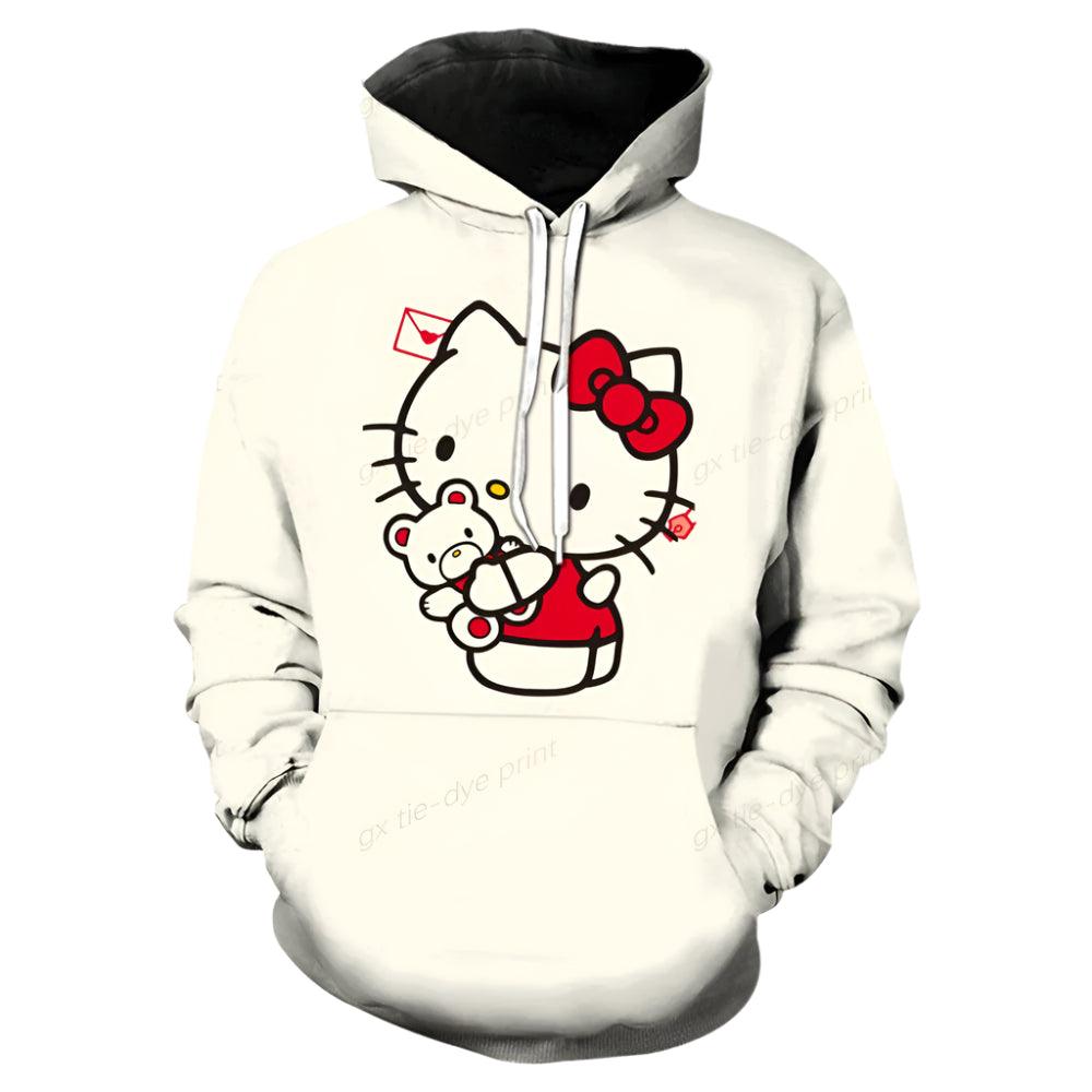 Cozy & Stylish Streetwear Hello Kitty 3D Printed Hooded Sweatshirt - JVMCL