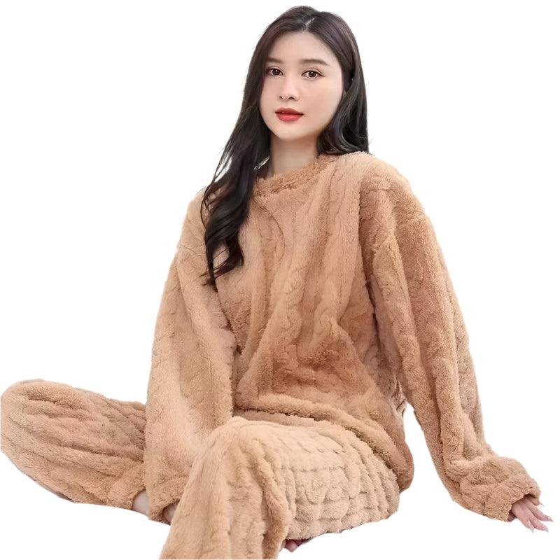 Women's Thick Fleece Pajama Set –Cozy & Sweet Loungewear - JVMCL