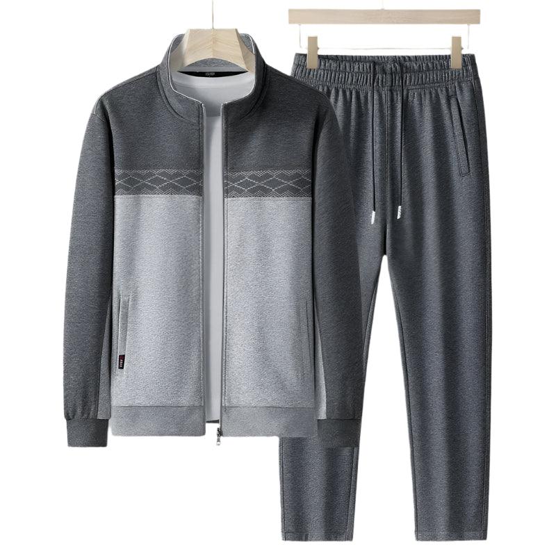 Men's Windproof Outdoor Sports Tracksuit Set - Big Size Sweatpants and Jacket - JVMCL