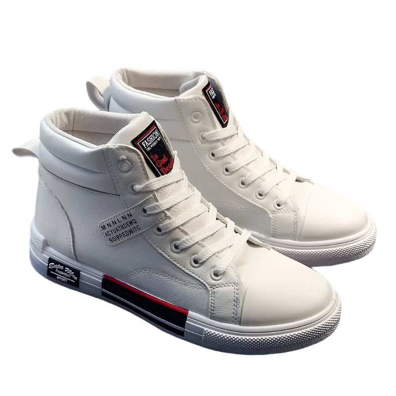 White Motorcycle Boots for Men – Breathable, Waterproof High-Top Riding Sneakers