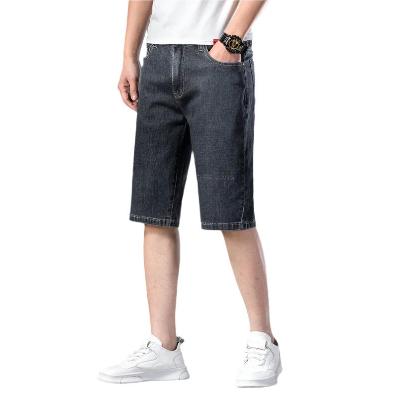 Comfortable and Stylistic Elastic Ultra-thin Straight Denim Shorts - JVMCL