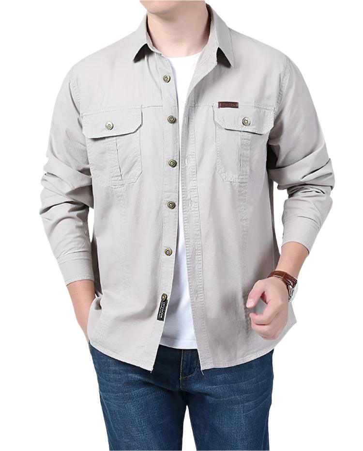 Lightweight & Breathable Men’s Plus Size Long Sleeve Tactical Outdoor Shirt - JVMCL