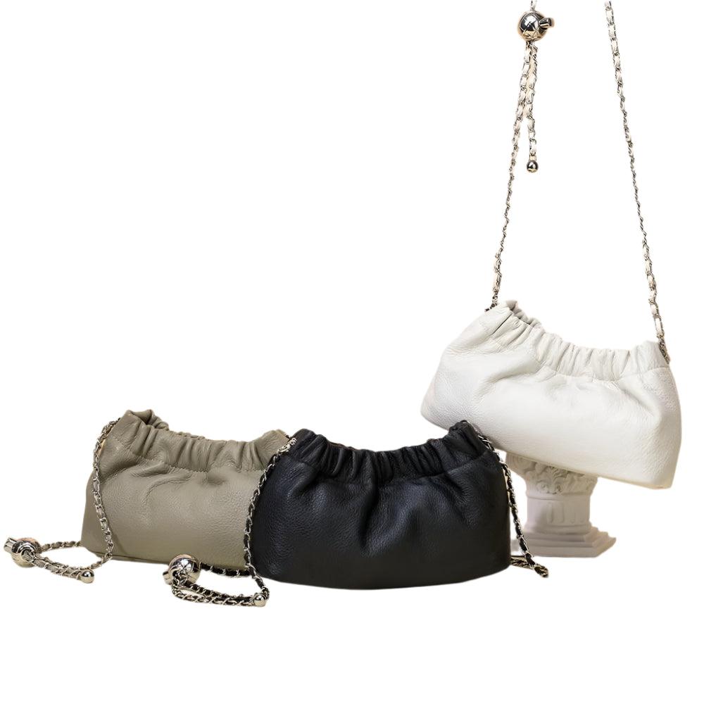 Soft Genuine Leather Cloud Clutch – Dumpling-Style Crossbody & Underarm Bag - JVMCL