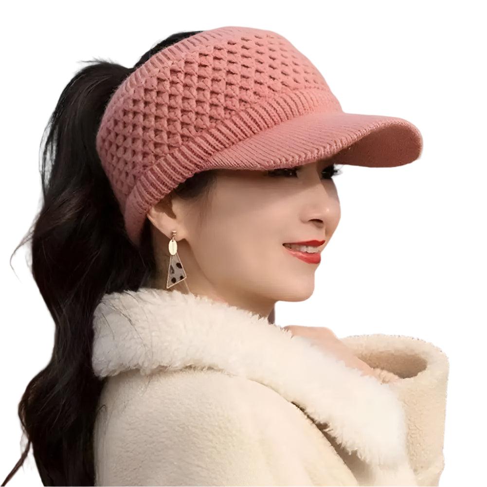 Cozy Fashion Winter Thermal Ladies Knit Cap Solid Color Ladies Hat - JVMCL