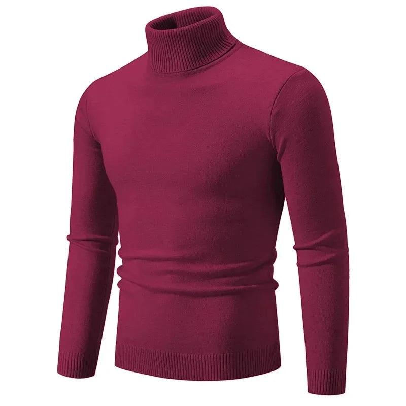 Men’s Soft Knitted High Neck Turtleneck Sweater – Warm & Versatile Pullover - JVMCL