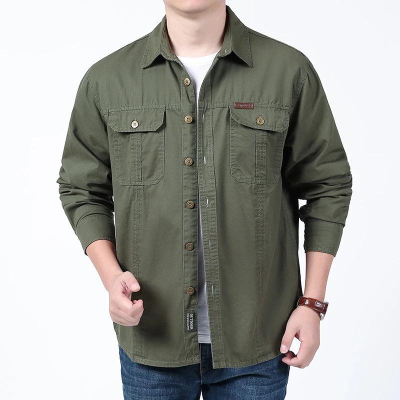 Lightweight & Breathable Men’s Plus Size Long Sleeve Tactical Outdoor Shirt - JVMCL