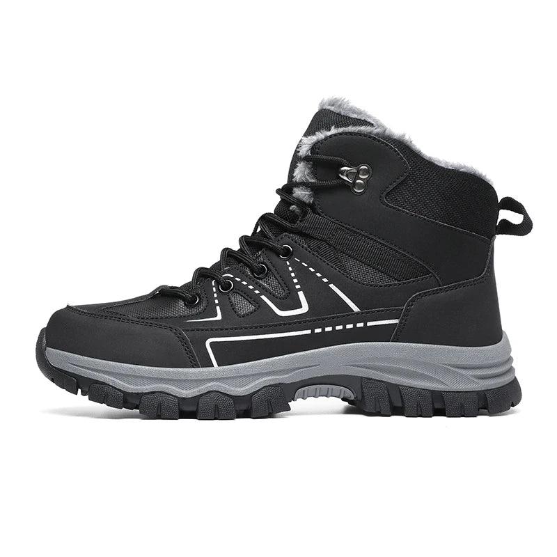 Winter Hiking Boots for Men – Warm Plush Non-Slip Ankle Boots - JVMCL